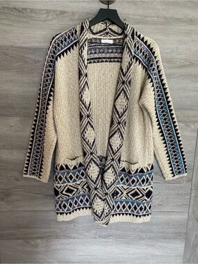 Lucky Brand Southwestern Aztec Knit Cardigan